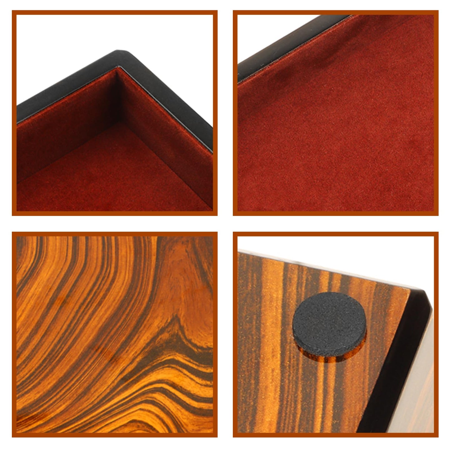 Socospace Wooden Valet Tray with Velvet Lining, EDC Desktop Catchall Organizer, Storage Tray for Jewelry, Wallets, Watches, Keys, Glasses, Perfect for Nightstand, Dresser, Entryway Bedside