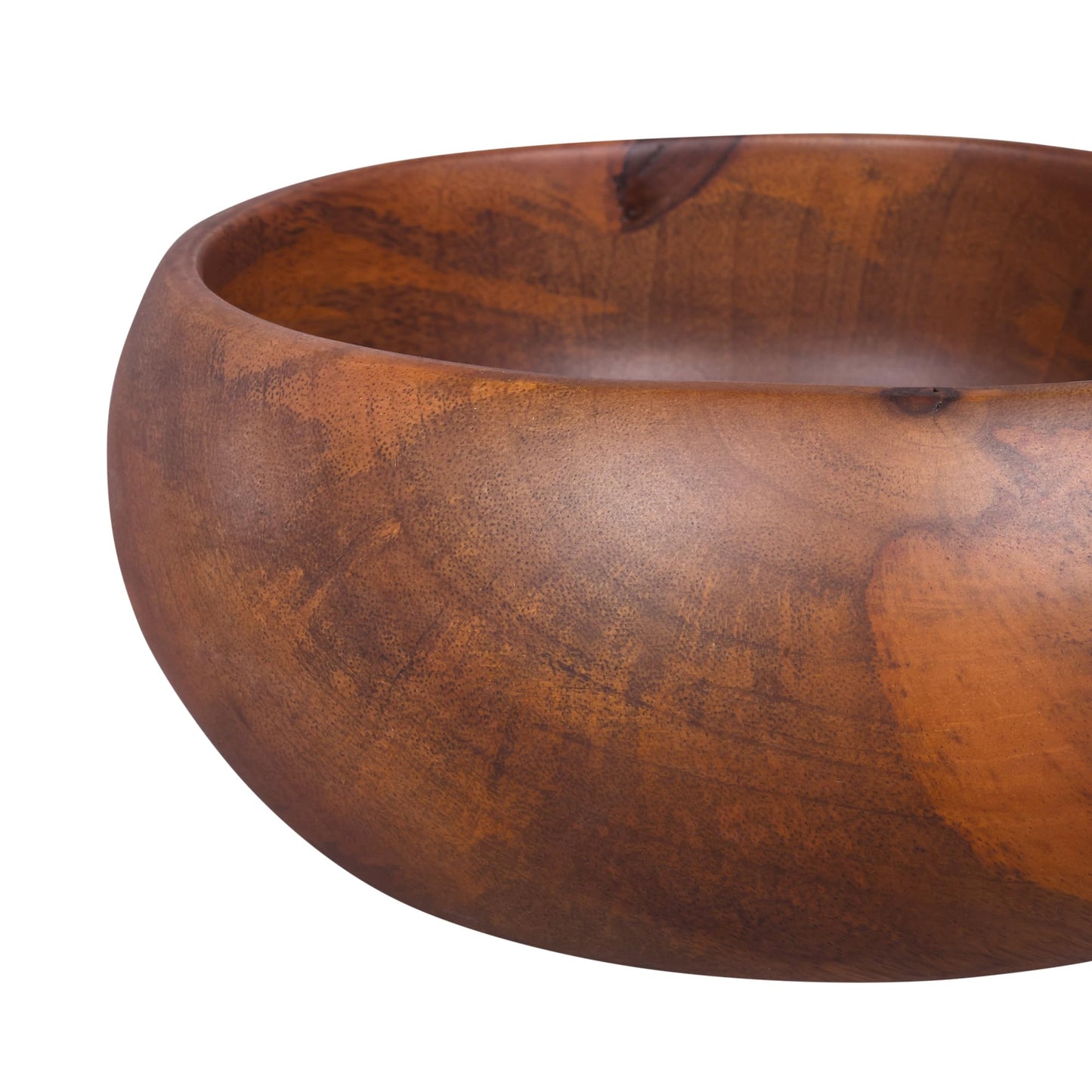 GoCraft Wooden Bowl with Matte Finish – Handcrafted Mango Wood Serving Bowl for Salads, Snacks & Décor – Rustic & Minimalist Kitchenware