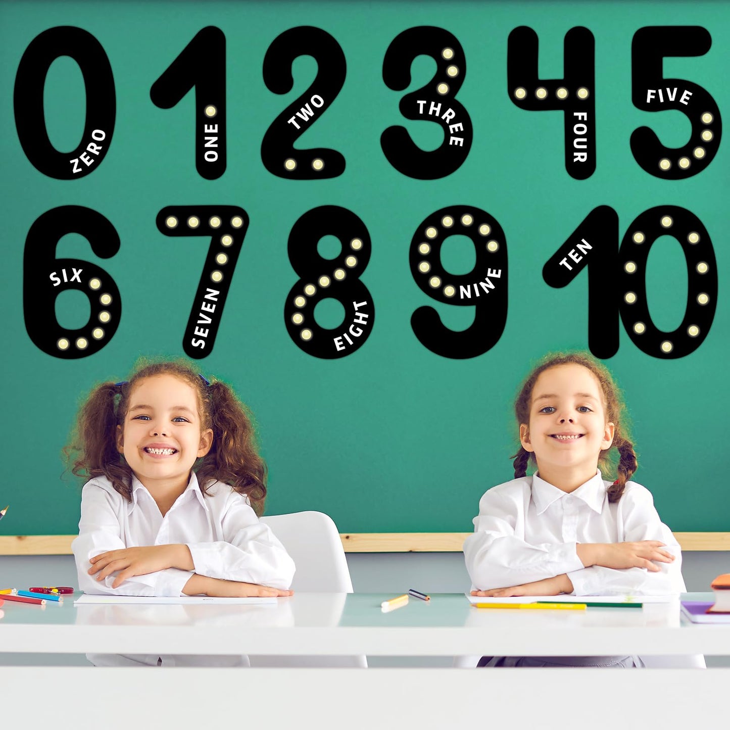 Qyeahkj Jumbo Numbers Black Bulletin Board Educational Math Posters for Kids Toddlers Teacher Must Haves for Classroom Elementary Learning Wall Supplies Number Preschool Classroom Decorations Students