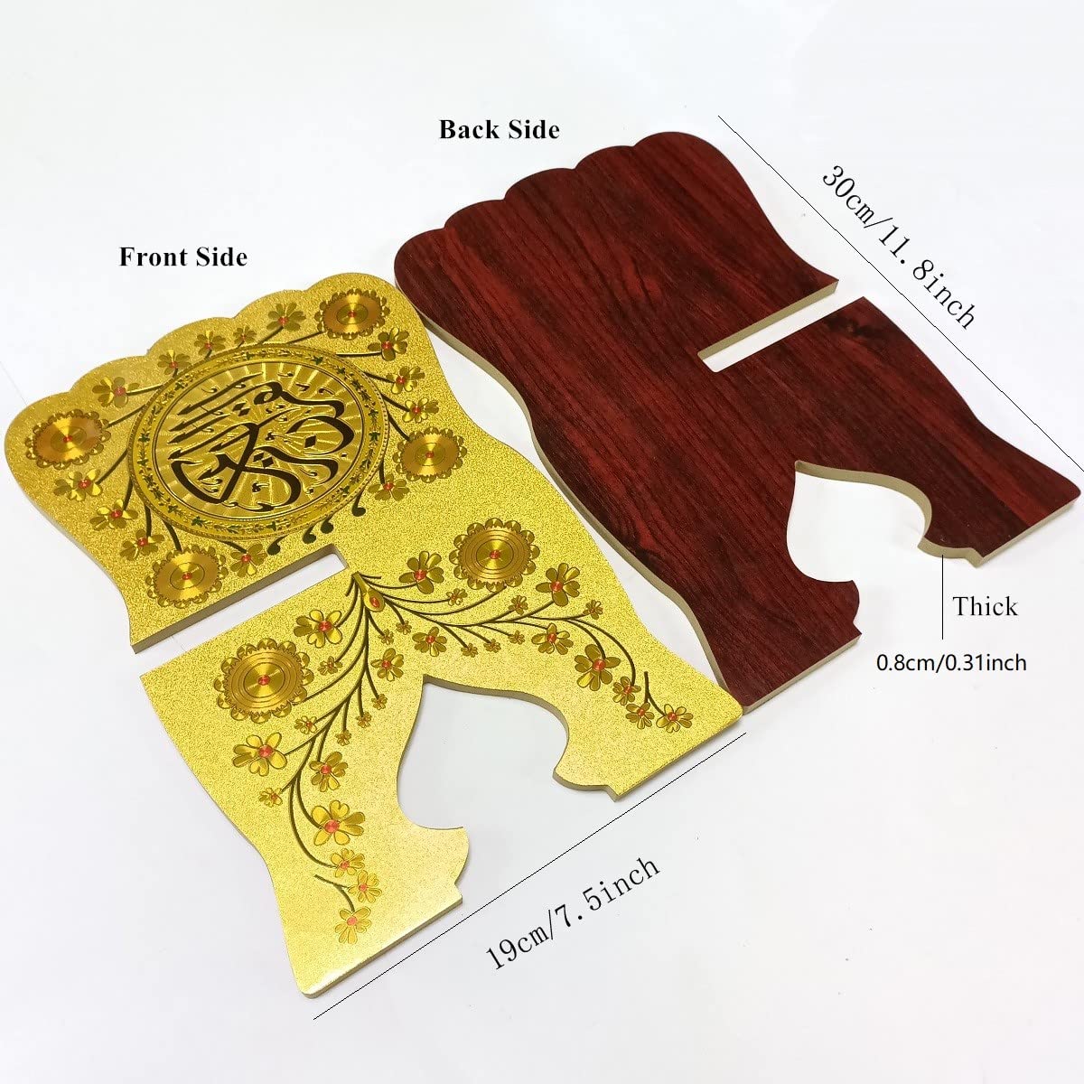 KYMY Muslim Al-Quran Rehal Book Stand,Foldable Wooden Prayer Books Shelf for Koran Holy Bible Books,Eid Ramadan Reading Shelf for Muslim Eid Ramadan Religious Gift