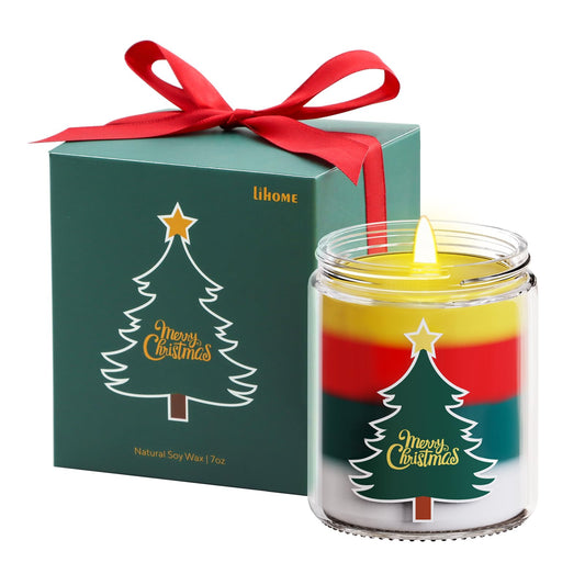 Christmas Candles - Christmas Gifts for Women, Aromatherapy Candle for Home Scented, Natural Soy Wax Fir Scented Candles