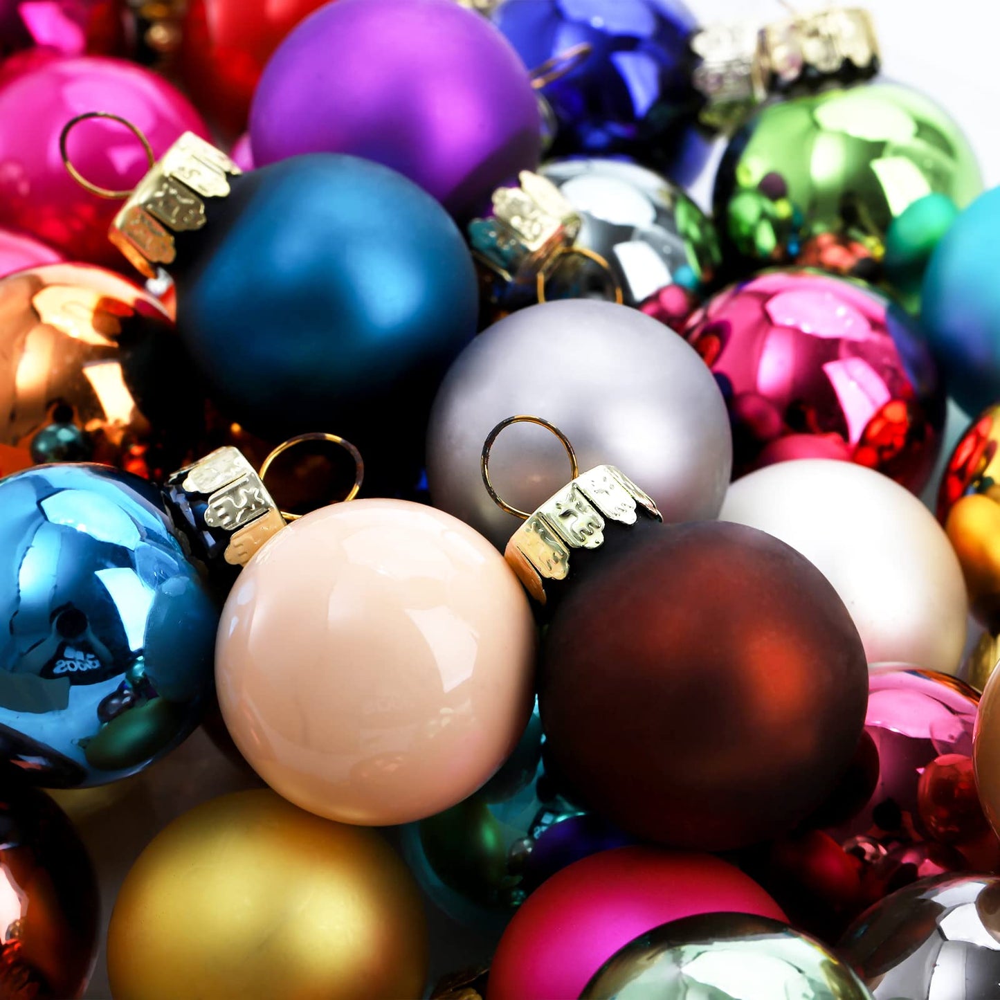 Kingrol 50 Pack 1 Inch Glass Ball Ornaments, Mini Christmas Tree Decorative Balls, Decora Baubles Pendant for Xmas, Wedding, Party, Home Decor