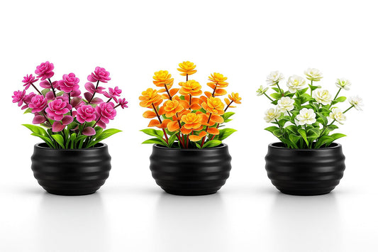 Artificial Plants Indoor Set of Three Fake Plants Decor mini Potted Plants Small Fake Plants Office Desk Decor Plants Bathroom Decor Plants Shelf Decor Plants Artificial Greenery Indoor Plants Decor