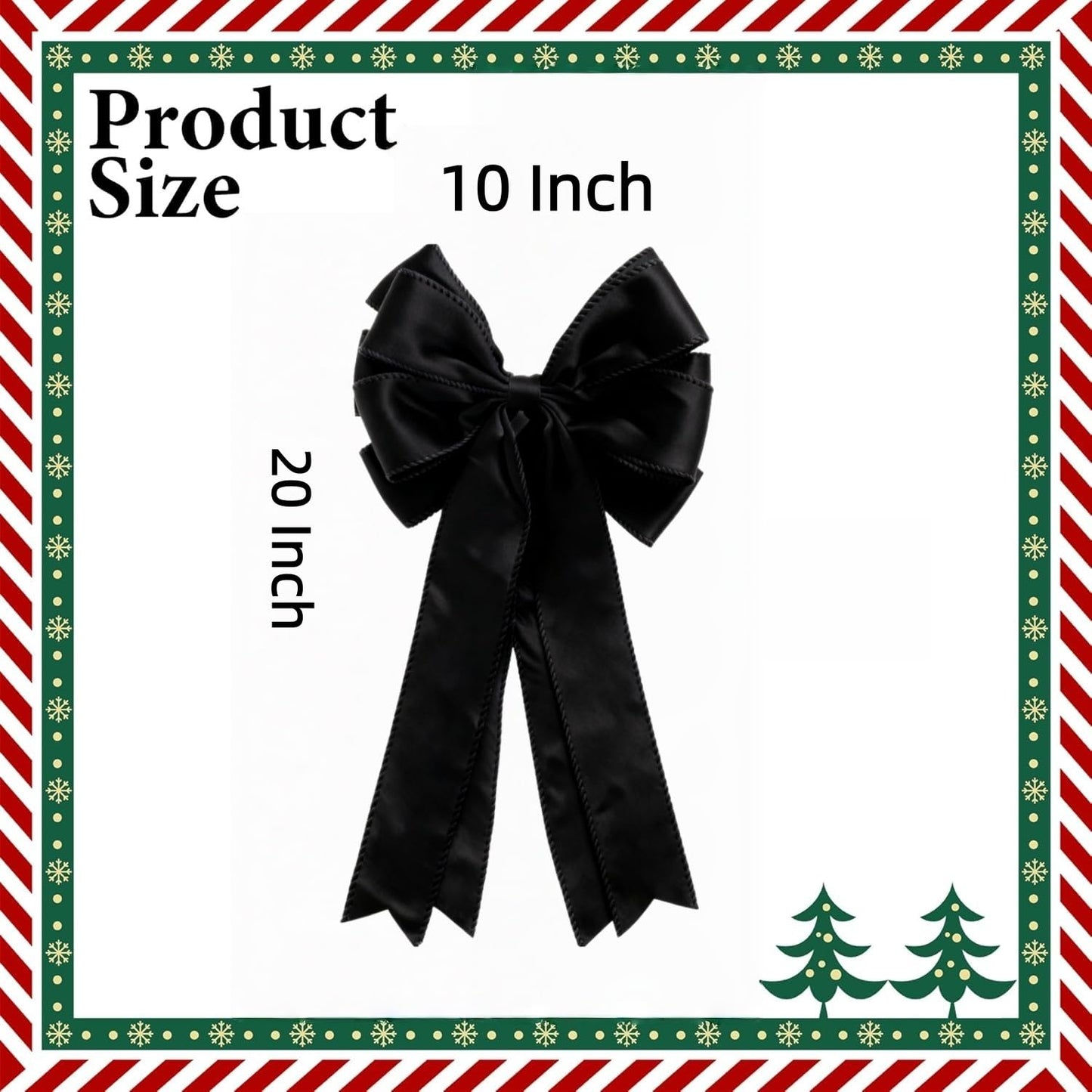 Meseey Large Velvet Bows for Farmhouse Wreaths, 20 x 10 Inches, 2 Pack, Door Decorations (Black)