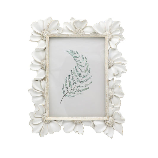 YULINK 5x7 Vintage Picture Frame, Antique White Ornate Photo Frame, for Tabletop and Wall Display, Decorative Floral Design Retro Home Decor, Old Fashioned Photo Gallery Art