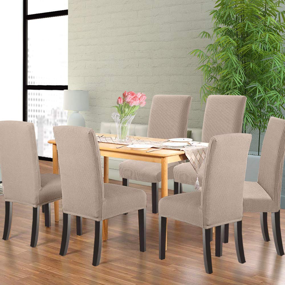 Dining Chair Covers Stretch Chair Cover Parsons Chair Slipcover Chair Covers for Dining Room Set of 2, Khaki