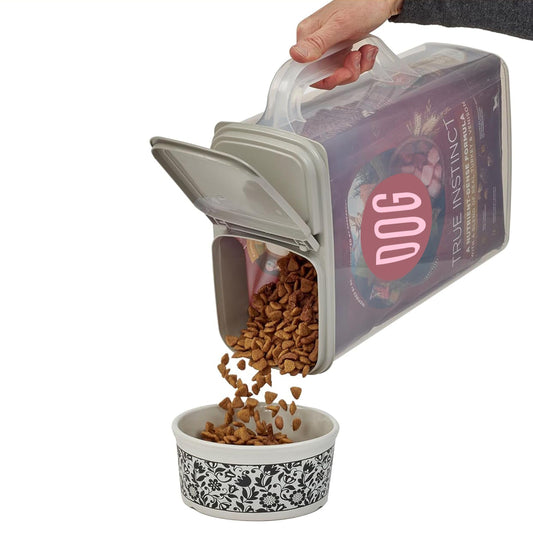 Buddeez Pet Food Storage Container - 8 Quart Capacity Bird Seed Container & Dog Food Storage, with Durable EZ Grip Handle and EZ Flip Lid with Pour Spout