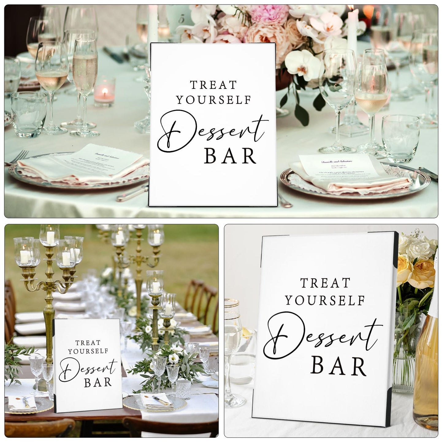 Dessert Table Sign Decor for Wedding Bar, Dessert Bar Wooden Sign for Wedding Reception Party Table Decorations
