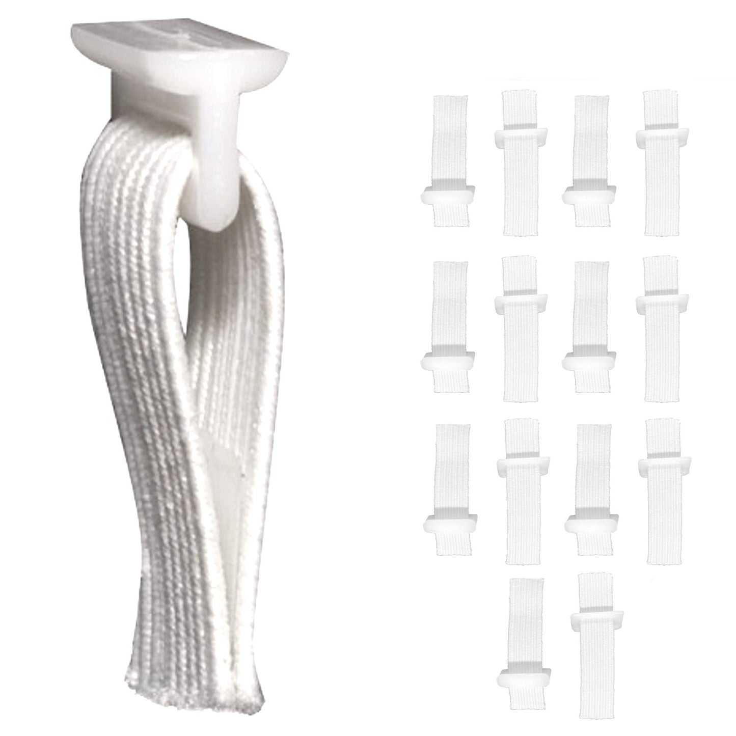 DMSE Wholesale Elastic Curtain Slide Carriers Glides Sliders Slide, and Rollers (14 Pack)