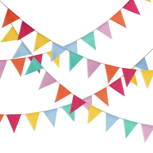HESTYA 42 Pieces Colorful Pennant Banner Flag Multicolor Bunting String Triangle Banner Pennants for Birthdays Classroom School Carnival Garland Outdoor Events Party Hanging Decorations(Pastel)