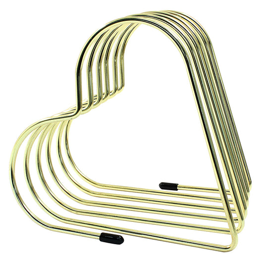 Hitefu Heart Shaped File Holder, 5 Slot Files Folder Stand, Iron Storage Rack for Book, Magazine, Album, Vinyl Records (Gold)