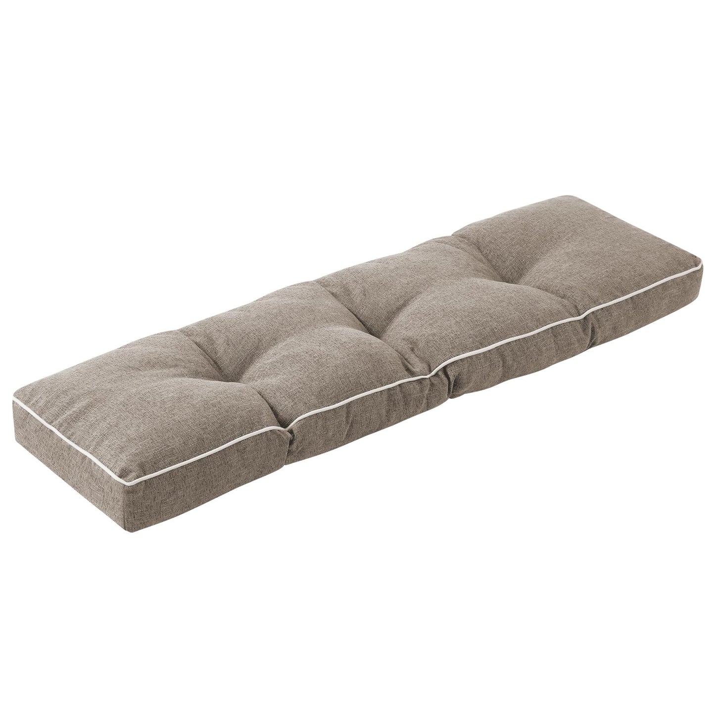 IPYNBAP Bench Cushion, 42 x 16 Inch Patio Furniture Cushions with Durable Ties, Soft Memory Foam Bench Cushions for Indoor/Outdoor Furniture with Non-Slip Bottom, Kitchen&Dining, Khaki