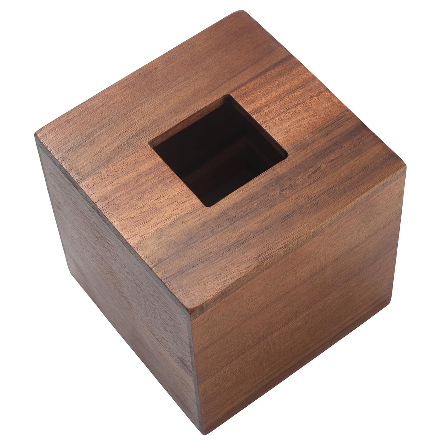 Tissue Box Cover, Square Tissue Box Holder, Acacia Wood Facial Paper Holder for Bathroom, Bedroom, Dinner Table, Office (2 Pack, 5.7 x 5.7 x 5.7 inch)