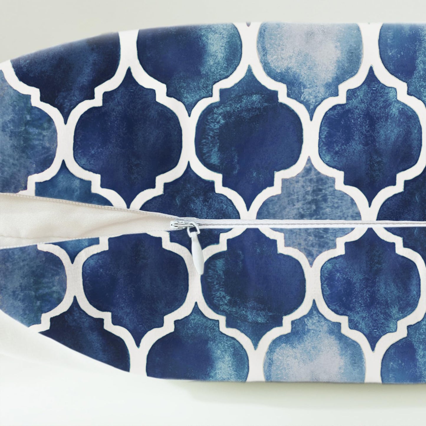CaliTime Cushion Covers Cushion Cover Pack of 2 Cosy Cushion Covers for Couch Bed Sofa Hand Painted Colourful Geometric Grid Chain Print 45 cm x 45 cm Main Grey Navy Blue