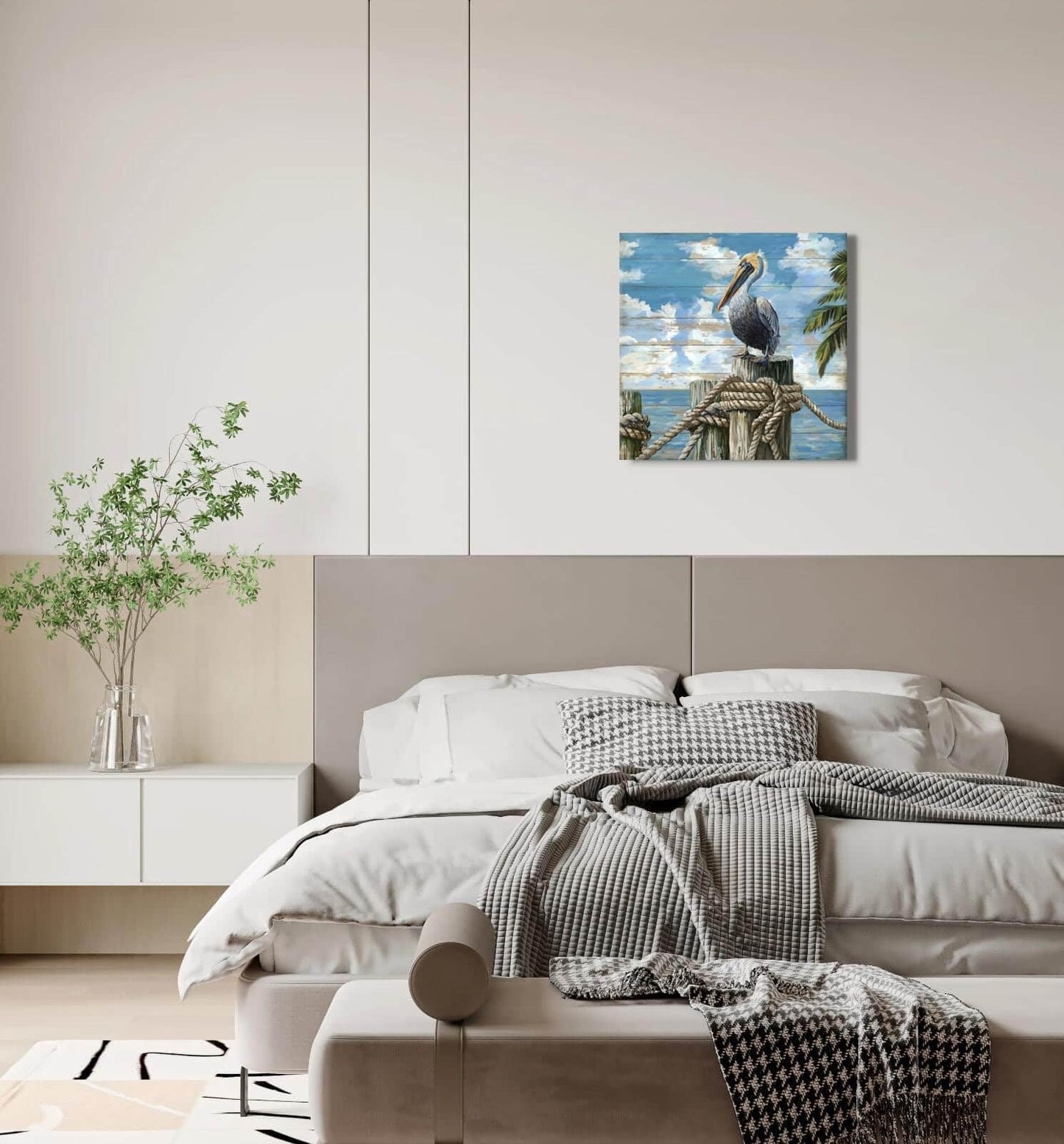 Bathroom Decor Beach Wall Art Ocean Theme Blue Picture Canvas Print Modern Coastal Artwork Framed Hanging Dining Office Living Room