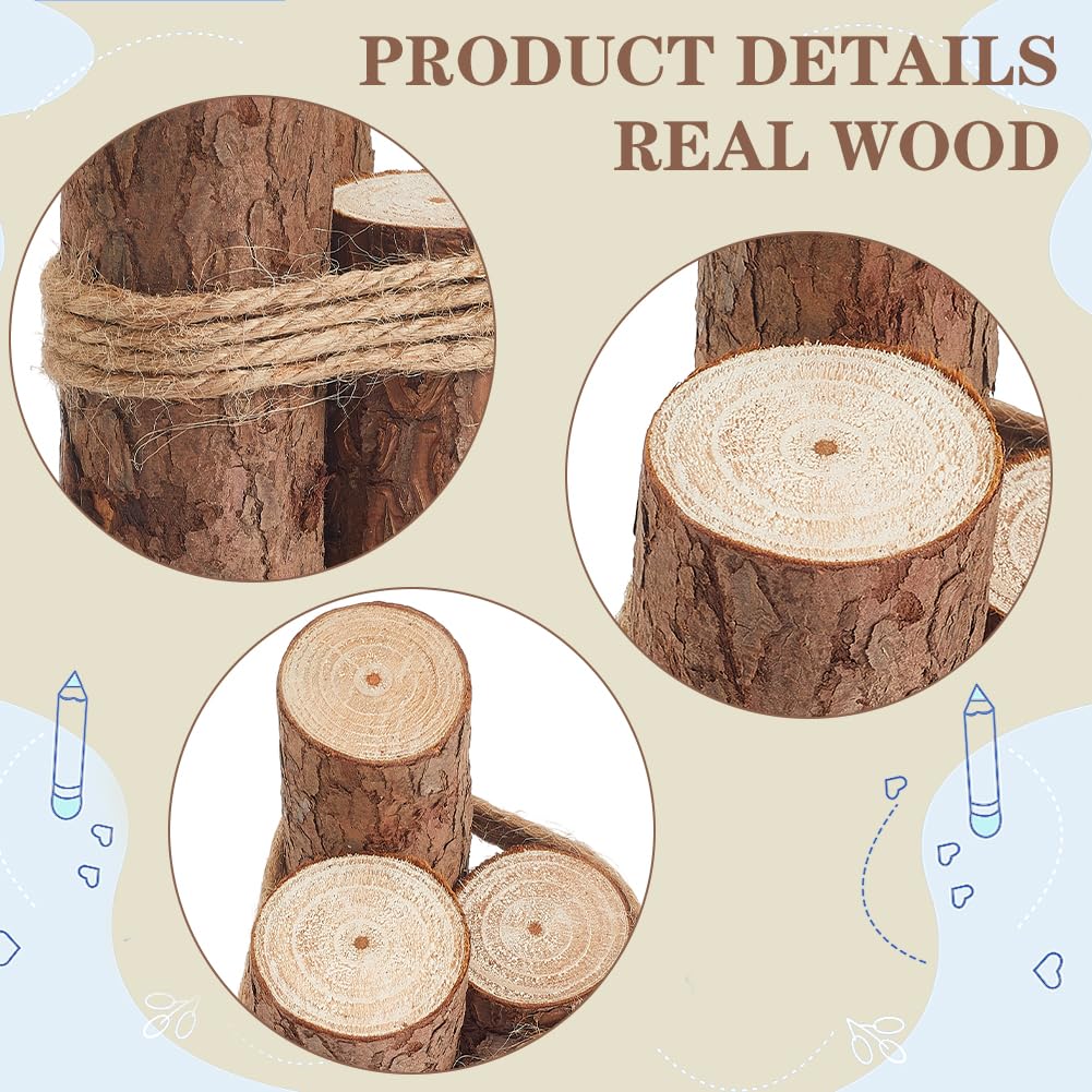 CREATCABIN Wood Piling Decor Nautical Driftwood Decor Wooden Summer Beach Rustic Farmhouse Fisherman Rope Coastal Table Sign Centerpieces for Home Kitchen Office Garden Decoration 5.6 x 2.9 x 2.7