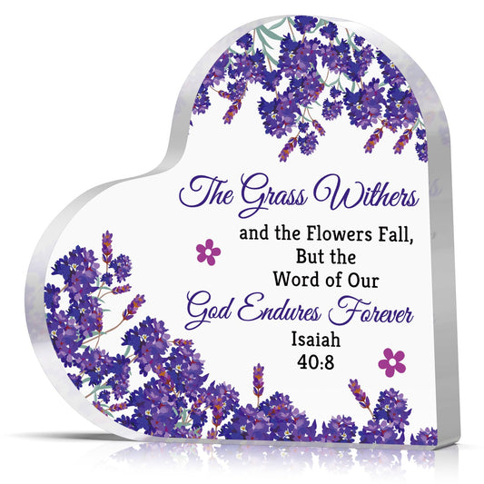 Christian Inspirational Gifts for Women Acrylic Heart Plaque Christian Bible Verse Gift Religious Gifts for Friend Scripture Gift Christmas Birthday Graduation Presents for Girls Desk Decorative Sign