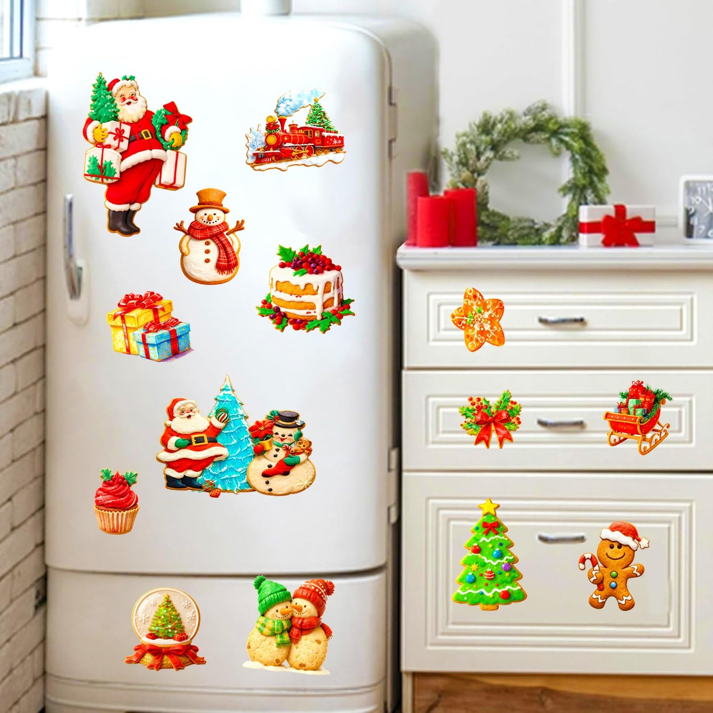 Christmas Window Clings,9 Sheets Christmas Party Window Clings Decoration, Decals for Glass Windom Indoor and Outdoor Home Decor, Santa Claus,Snowman