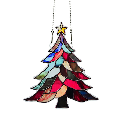 Christmas Tree Ornaments Colorful Window Hanging Decorations Home Wall Decor for Indoor Outdoor