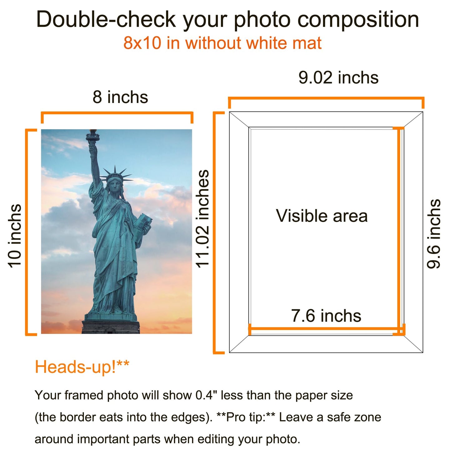 SESEAT 8x10 Picture Frame Brown Set of 6, Display Pictures 5x7 With mat or 8x10 Without Mat