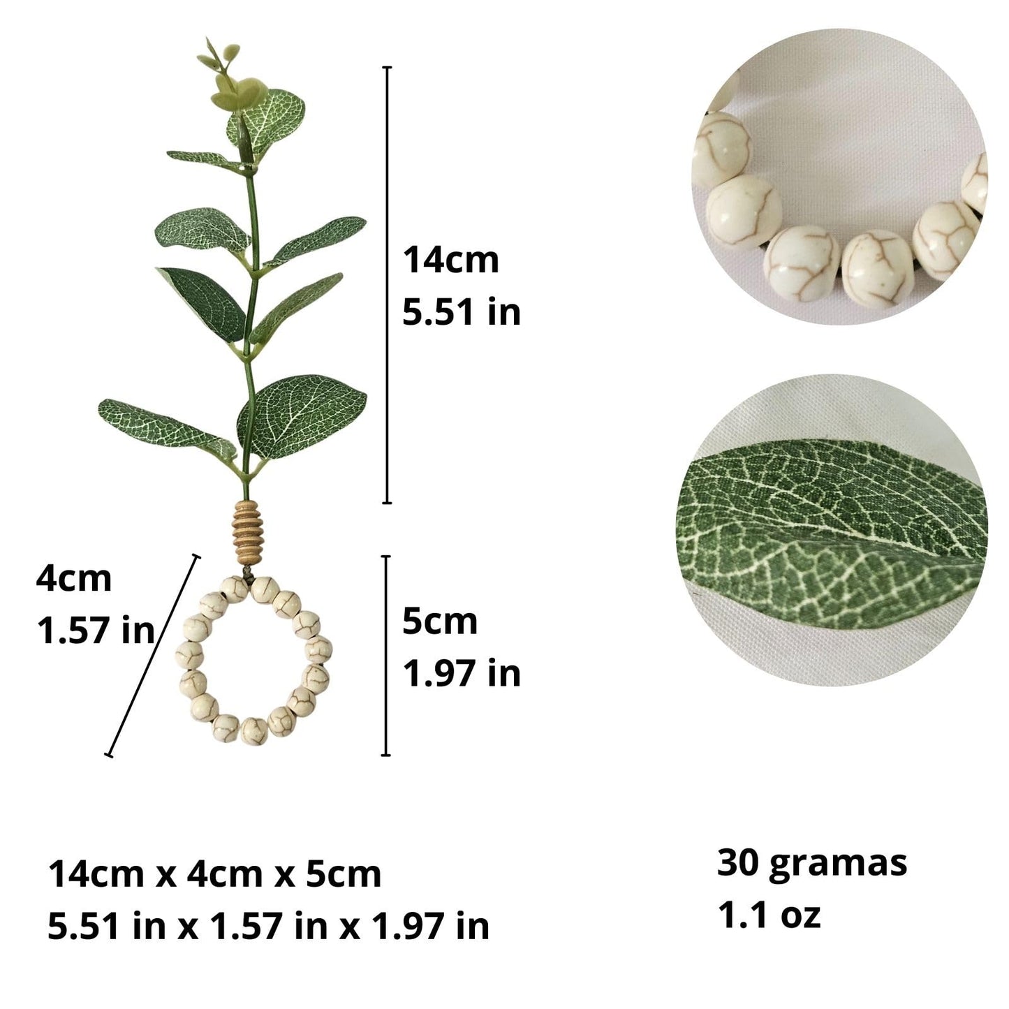 Maison Charlo Eucalyptus Napkin Rings Set of 4, Handmade Green Leaf Napkin Ring Holders, Natural Table Decor for Dining, Wedding, Rustic & Modern Table Settings