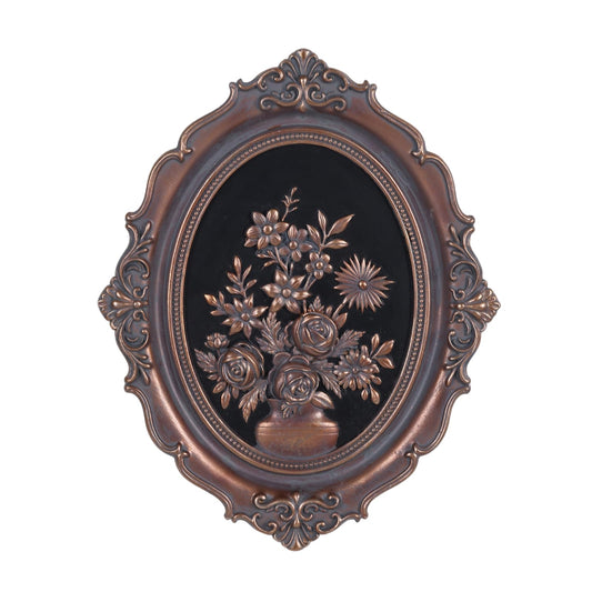 Vintage Wall Sculpture, Unique Antique Pediment,Gallery Wall Art, Hand Painted Wall Decoration Aesthetic Room Decor,Gold&Copper Wall Statue Ornament Decor Gallery for Kitchen Bedroom Living Room (Flower)