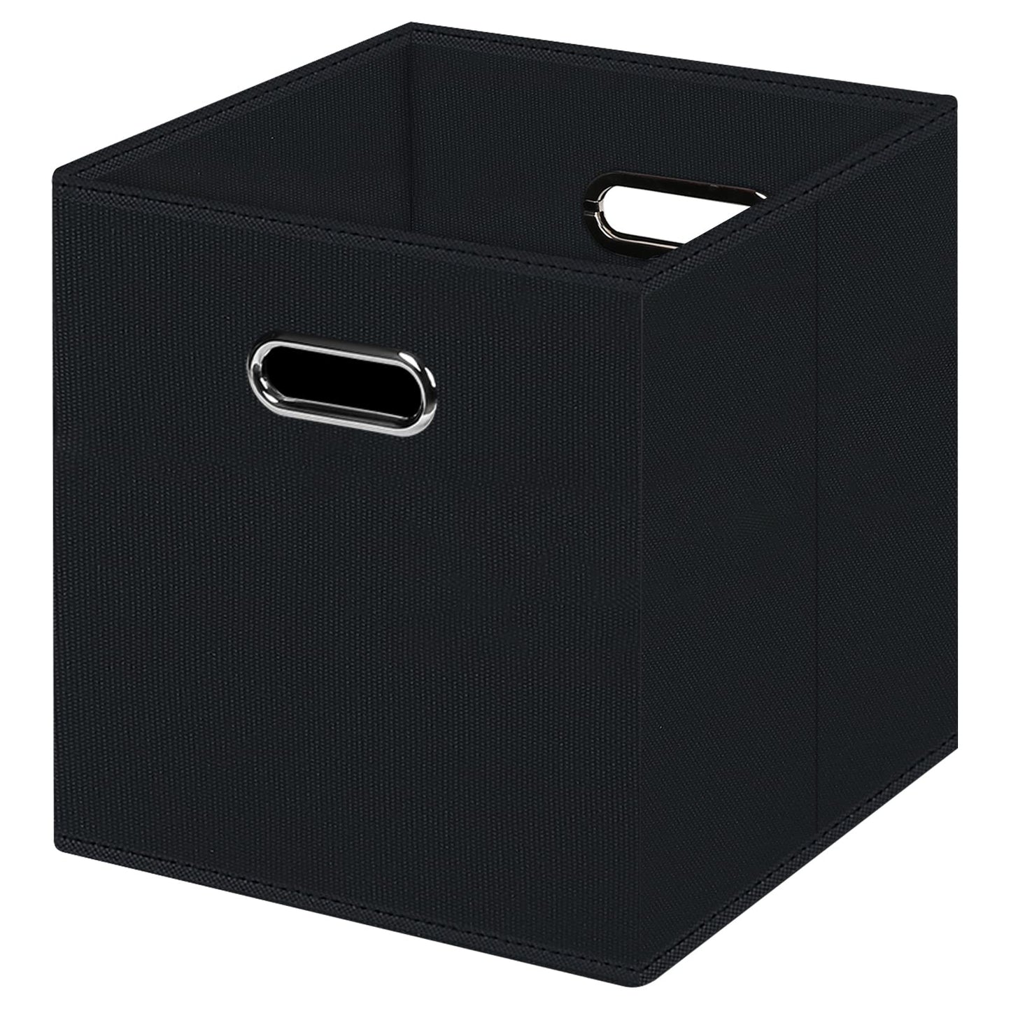 HEAYEEG Black Foldable Storage Cubes Bins , Fabric Storage Box Cubes Organizer Baskets with Dual Handles for Home Organizer (Black)