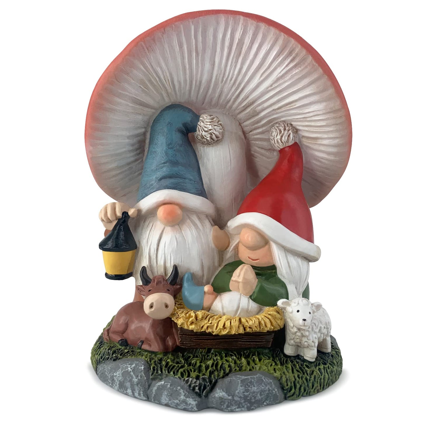 Hodao Christmas Family Gnomes Decorations Handmade Mushroom Scandinavian Gnome Ornaments Xmas Decor Home Table Decorations Gifts