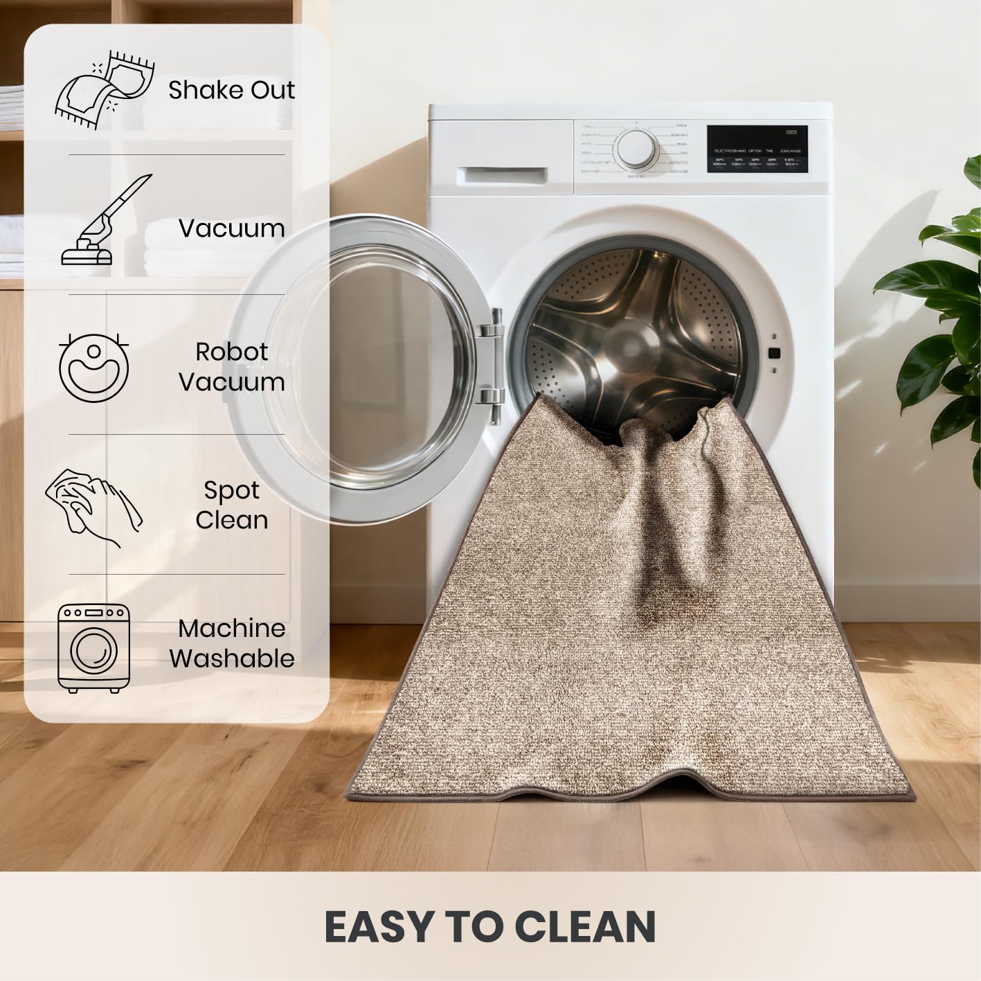 PURRUGS Dirt Trapping Door Mat 20" x 31.5", Non-Slip Machine Washable Entry Rug, Entrance Mat, Indoor Front Door Mat, Super Absorbent Entryway Rug for Muddy Shoes & Paws, Heathered Beige