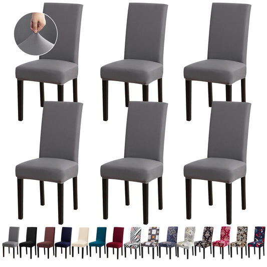 Fafua Chair Covers, Stretch Kitchen Dining Room Chair Covers Set of 6, Removable Washable Dining Chair Slipcovers for Home, Hotel, Banquet