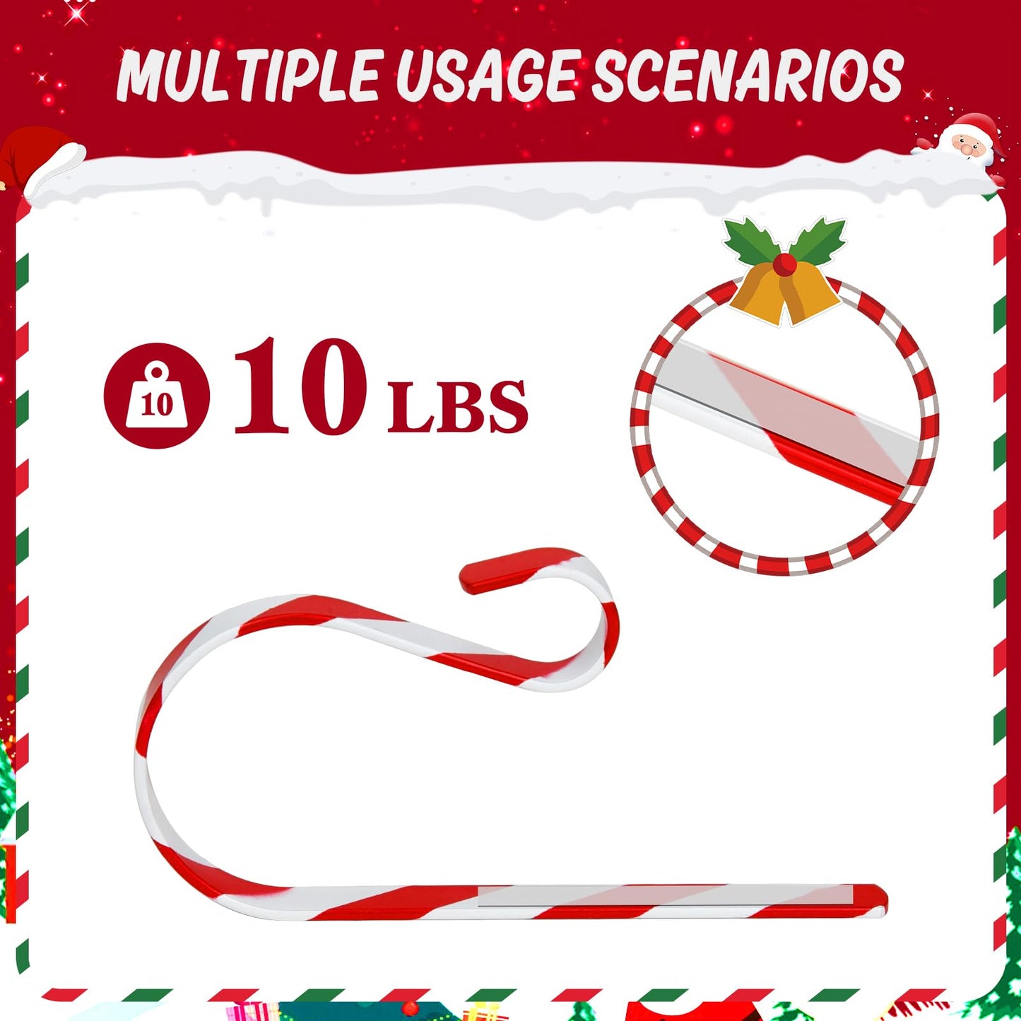Stocking Holders for Mantle Set of 6, No-Slip Stocking Hangers for Mantel Multi-Use Christmas Stocking Holder Hooks for Fireplaces Mantle, Wreath, Hat, Gift Christmas Party Decorations