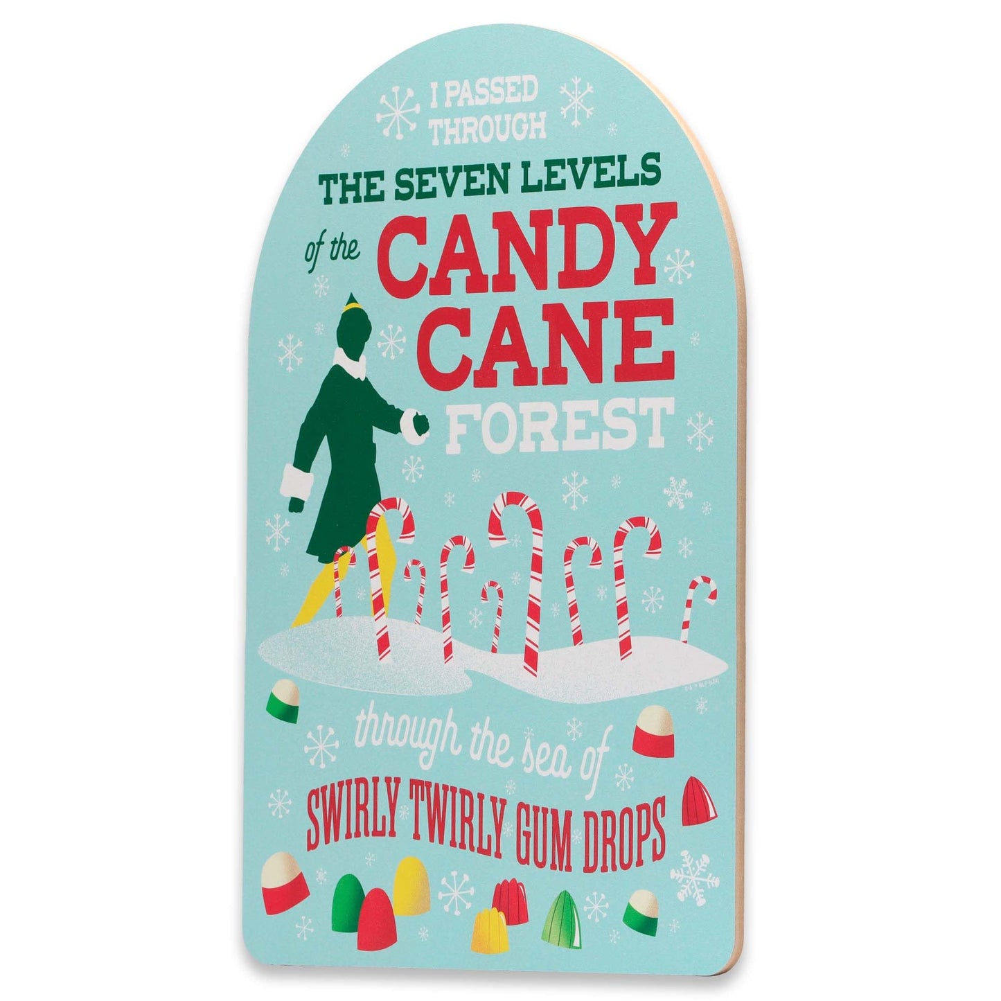 Elf Movie Seven Levels of the Candy Cane Forest Wood Wall Decor - Fun Elf Christmas Decoration for Home