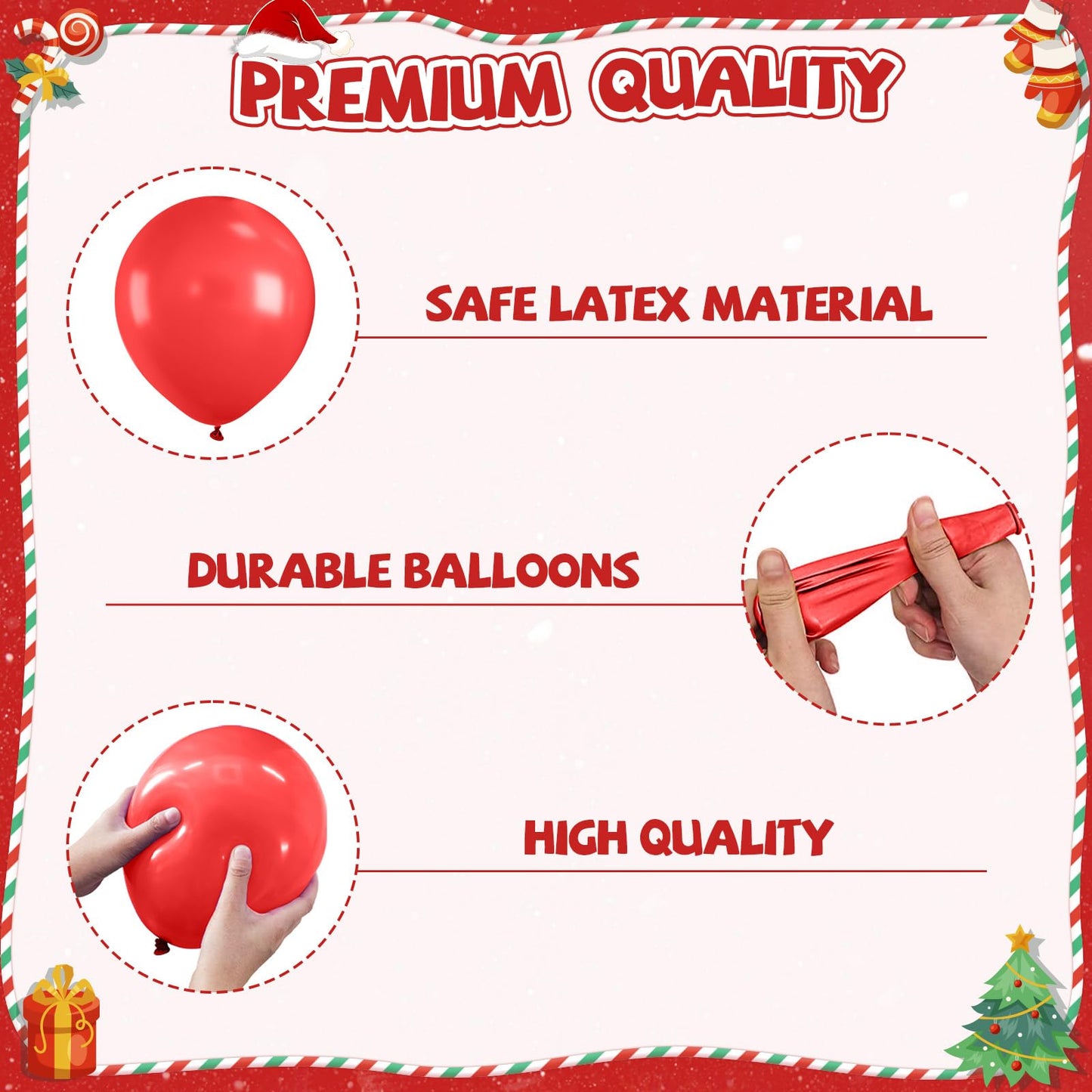 Christmas Balloons,12 Inch Red Green and Gold Christmas Tree Bell Printed Balloon,for Party Xmas Gifts School Classroom Game New Year Baby Shower Birthday Decorations