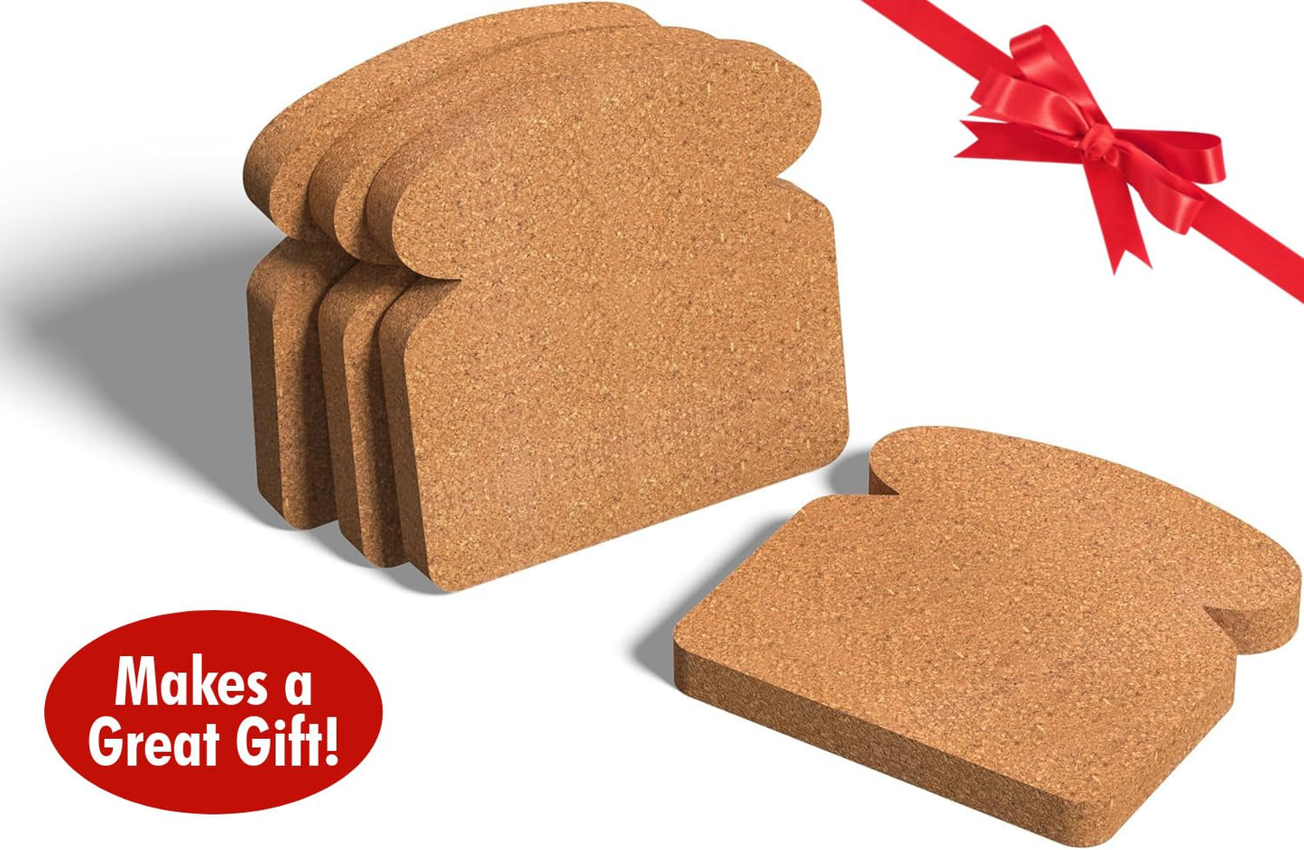ELIKAI Cork Coasters for Drinks - Funny Coasters for Coffee Table, Absorbent Cork Coaster Set with Holder, Heat-Resistant Hot Pads for Kitchen, Ideal Housewarming and Birthday Gift, Set of 4