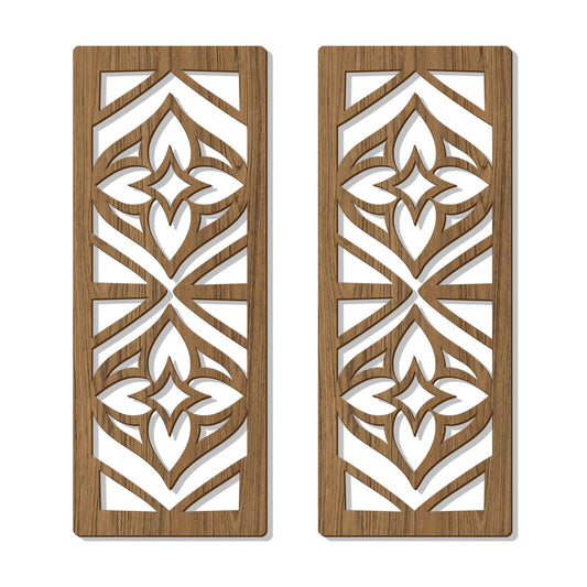 Zzbakress 2 Pcs Mid Century Modern Wall Decor Wooden Abstract Geometric Art for Home Living Room Bedroom (Style X)