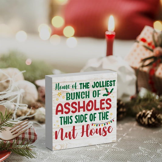 Christmas PVC Desktop Decorative Signs & Plaques, Ideal for Birthday, Housewarming, Thanksgiving Holiday Gifts, Adds A Festive Touch To Any Home or Office Decor (Red and green letters)