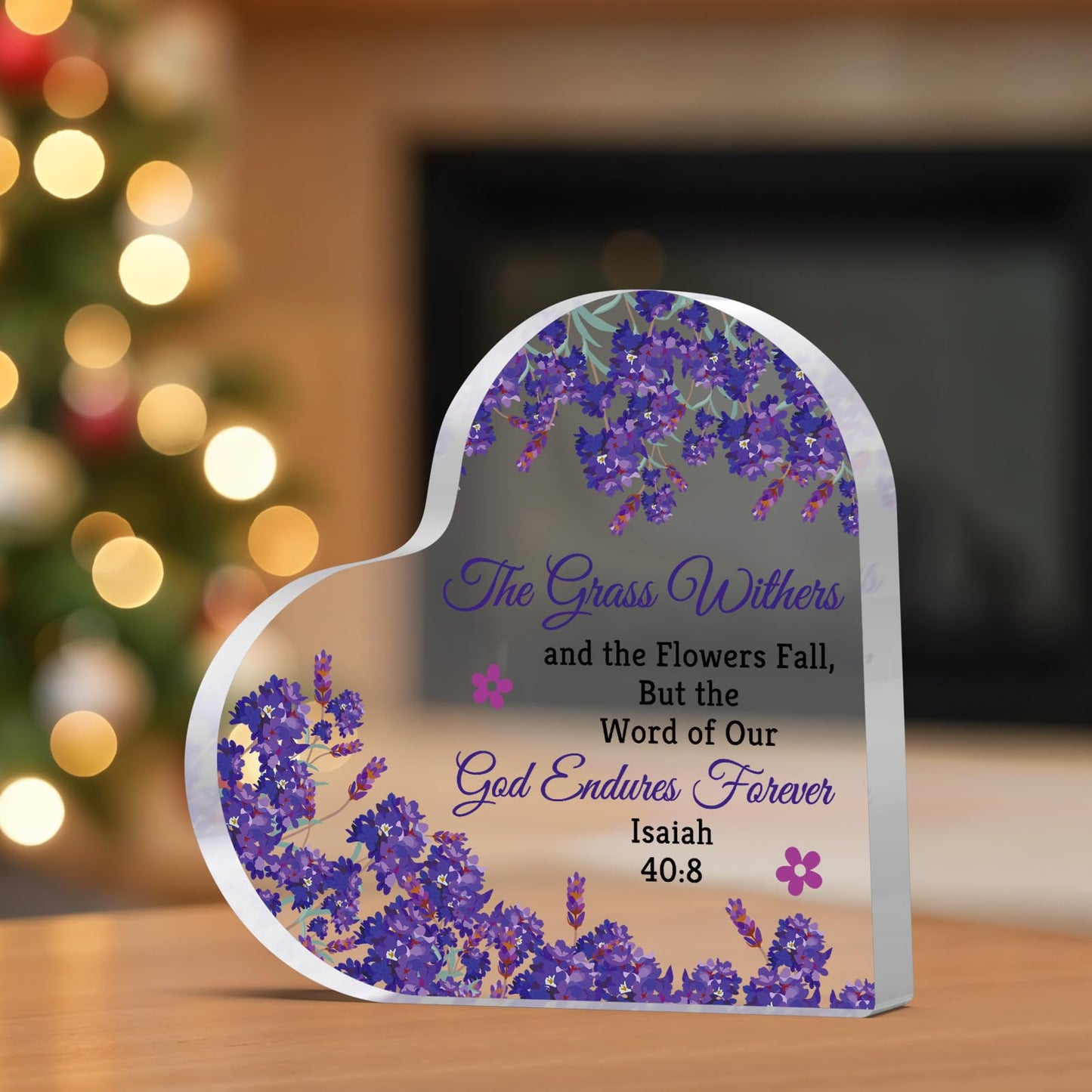 Christian Inspirational Gifts for Women Acrylic Heart Plaque Christian Bible Verse Gift Religious Gifts for Friend Scripture Gift Christmas Birthday Graduation Presents for Girls Desk Decorative Sign