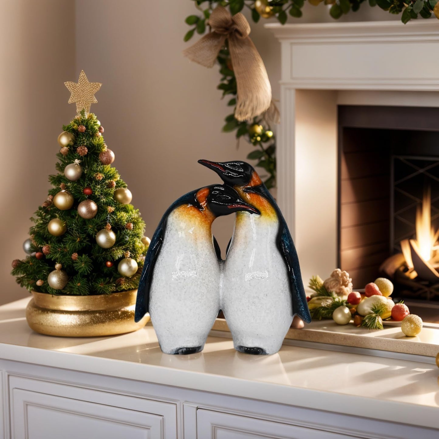 Juliahestia Cute Penguin Gifts for Couple Lovers Women - Small Figurines Home Decor Bedroom Table Desk Ornament Birthday Wedding Anniversary Decorations Valentine's Accessories