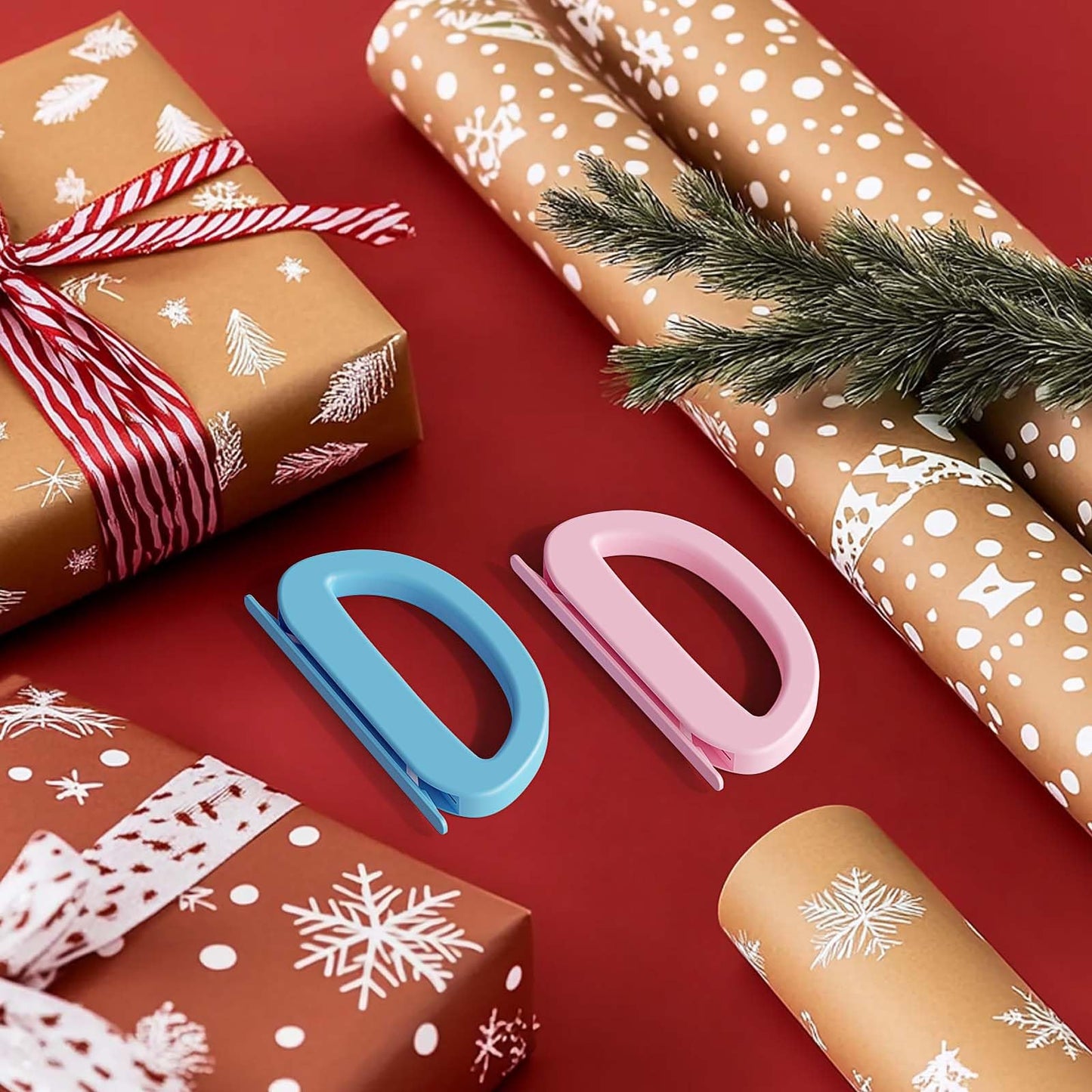 Dual Ended Wrapping Paper Cutter 2-Pack (4 Blades), Sliding Gift Wrap Cutter for Wrapping, Paper Cutting Tool for Christmas, Holidays, and Birthdays