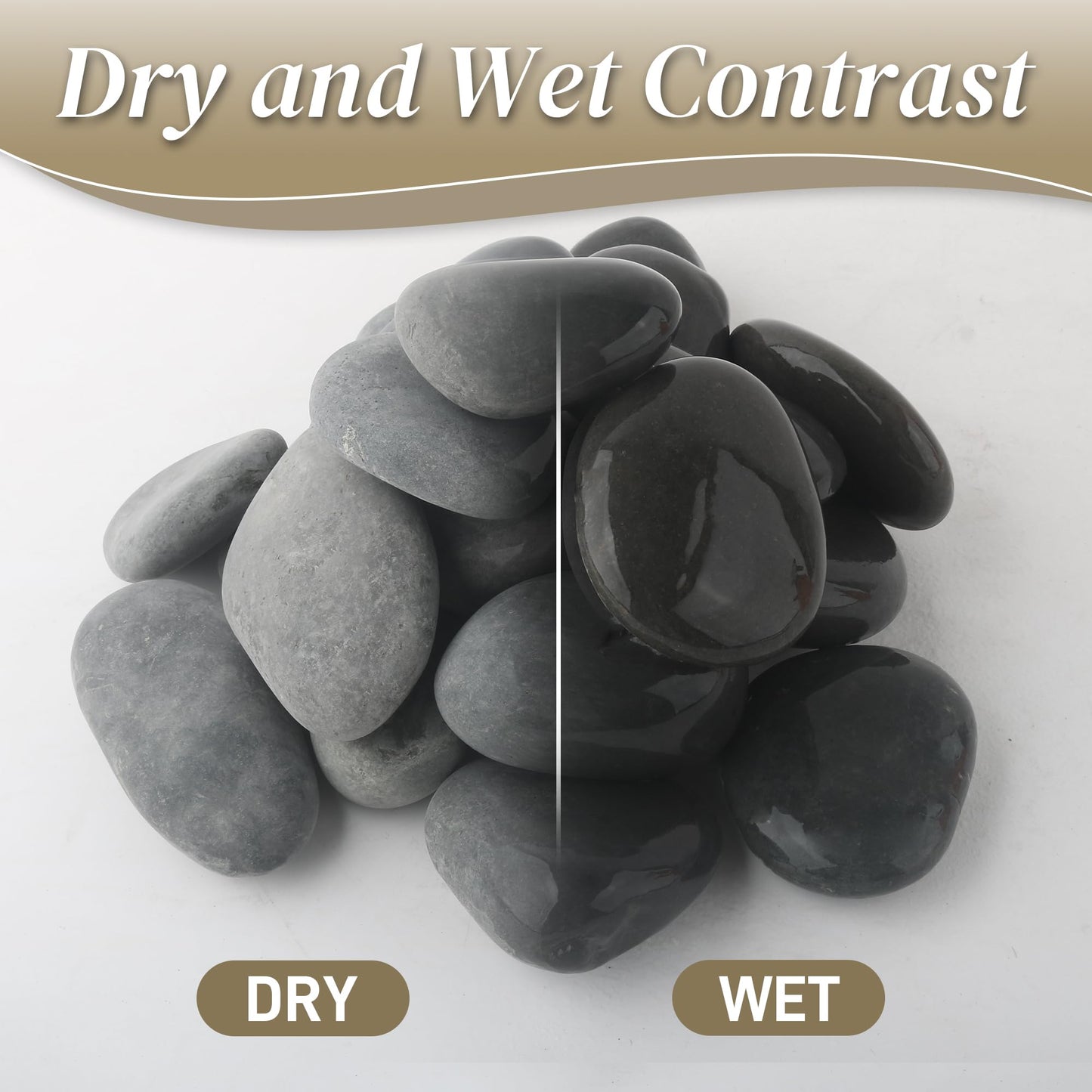 Quibbay 5 lbs Mexican Beach Pebbles, 2-3 Inch Decorative River Rocks for Fish Tank Aquarium Fountain, Decorative Pebbles for Garden Landscaping, Home Décor, Outdoor Paving Walkways Pathways Backyard