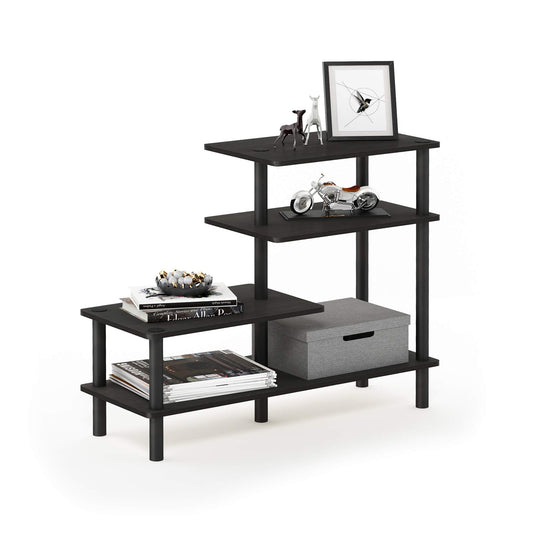 Furinno Ladder Bookcase Display Shelf, 5-Tier, Espresso