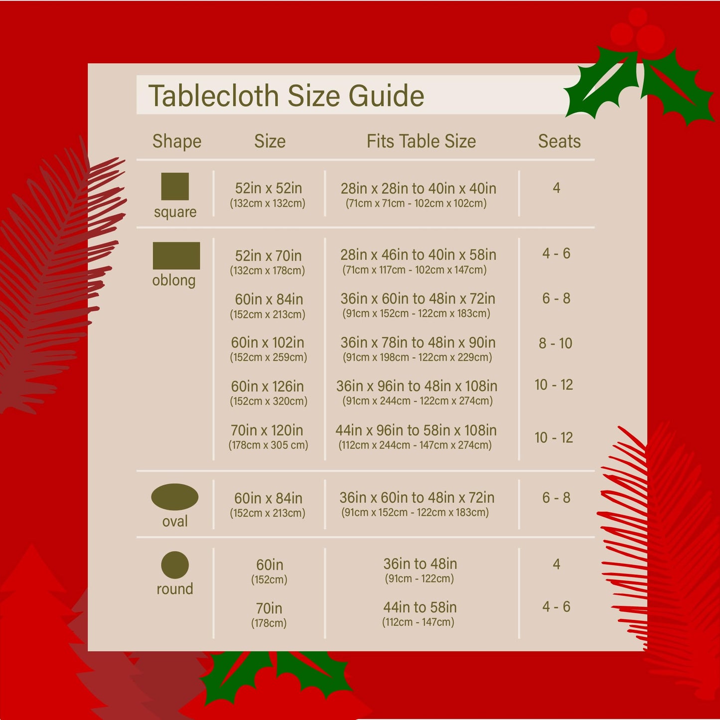 Kadut Christmas Ribbon Tablecloth (60 x 102 Inch) for 6 Foot Rectangle Tables, Heavy Duty Fabric, Stain Proof Xmas Ribbon Table Cloth for Harvest, Holiday, and Fall, & Christmas Dinner.