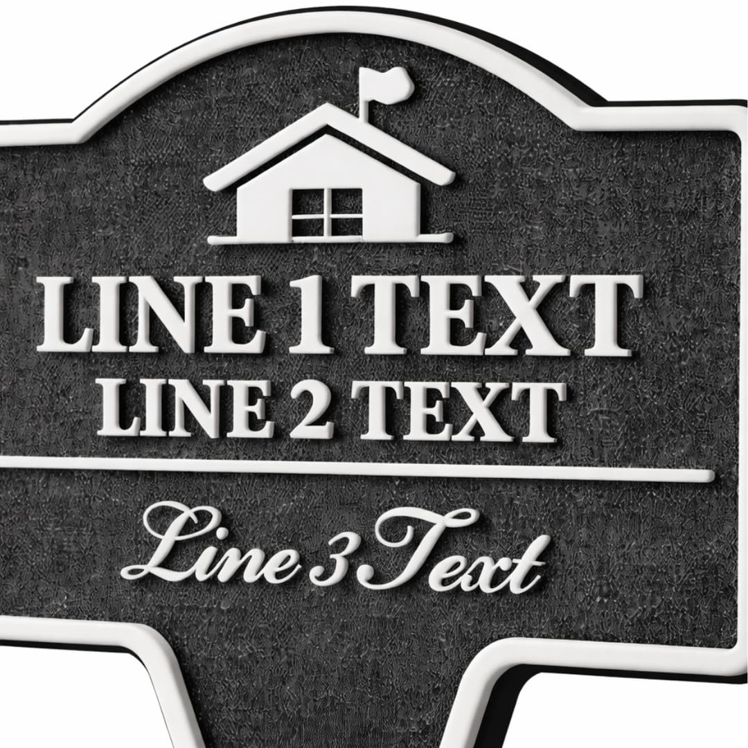 Custom Yard Stake Sign for HOA, Personalized Inground Sign For Outdoor Use, 8x10 Inches, 10x12 Inches, 11x13 Inches, 3D PETG, All-Weather, Non-Rusting, Made in USA
