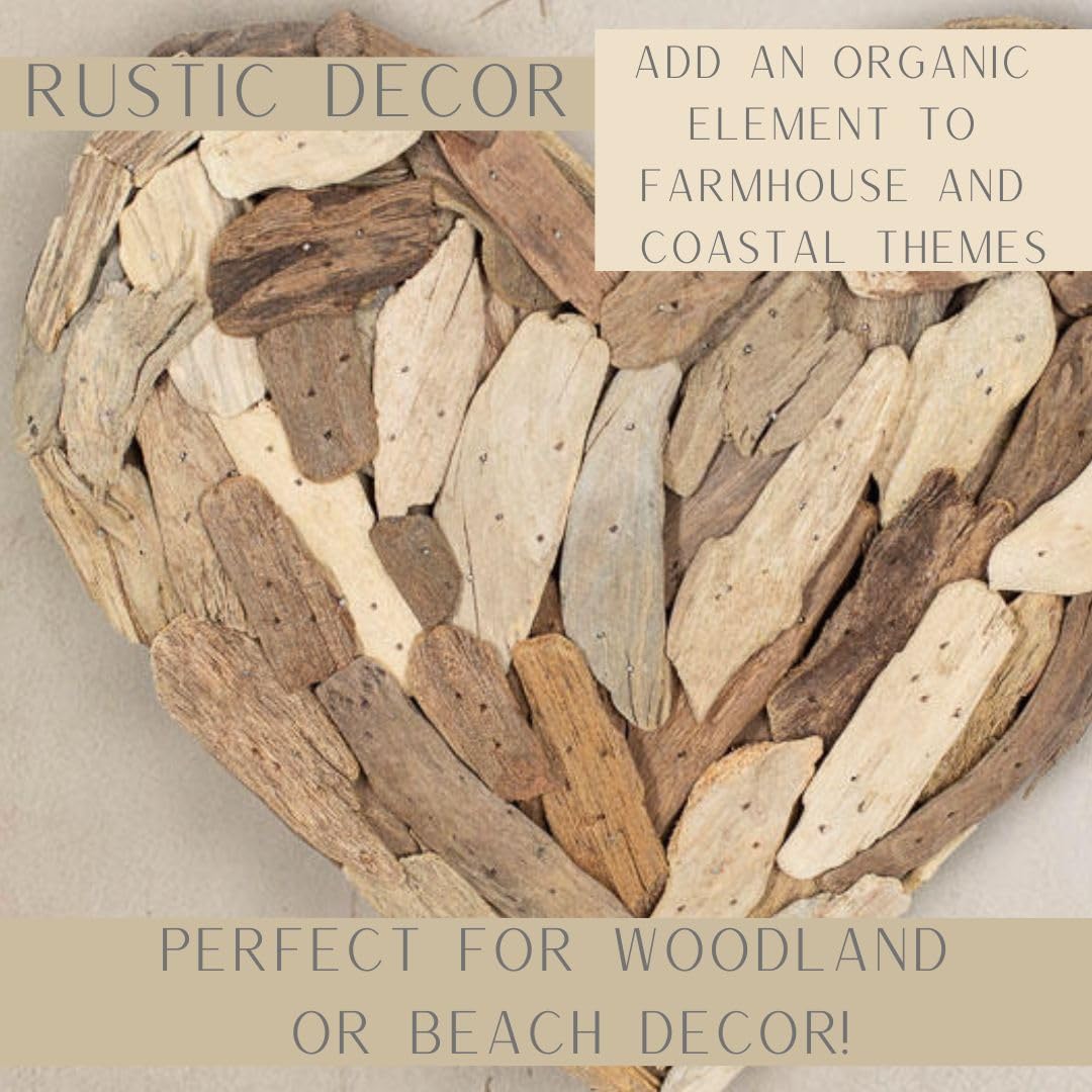 Factory Direct Craft Natural Driftwood Rustic Heart - Woodland Heart for Farmhouse and Coastal Decor (12 Inches)