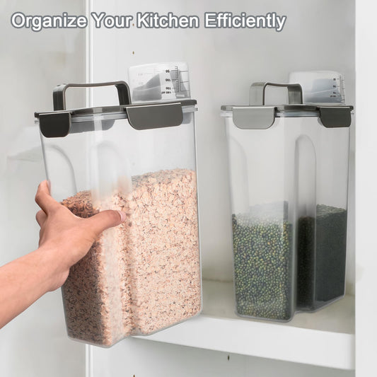 Komzon Rice Container, Airtight Rice Storage Container 10lb, Cereal Containers Storage, BPA Free Food Dispenser with Pouring Spout Handle for Flour Pasta Grain, Pet Dog Cat Bird Food Storage Container