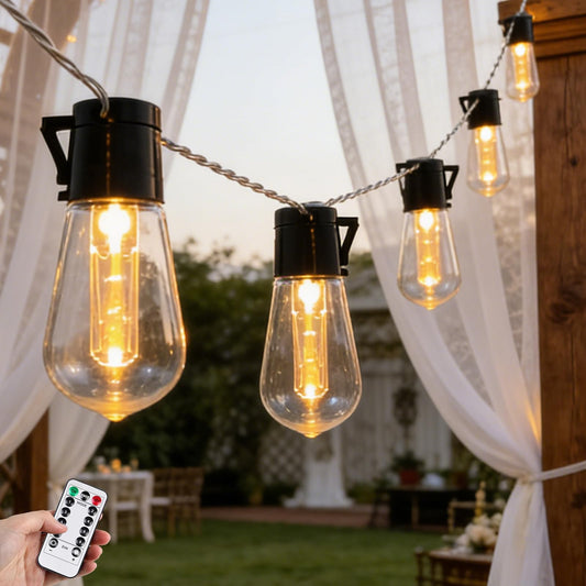 Myhimx Battery Operated Lights Indoor 6.7Ft 10 LED Edison Bulbs String Light with 8 Modes & Timer, Vintage String Light for Indoor Outdoor Bedroom Garden Patio Camping Christmas Decor