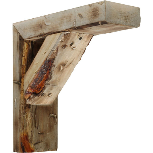 Ekena Millwork 3 1/2"W x 16"D x 18"H Vintage Farmhouse Bracket, Barnwood Decor Collection, Natural Barnwood