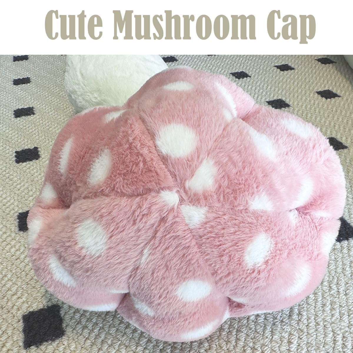 Hofun4U Mushroom Plush Pillow - 30 inch Mushroom Shaped Stuffed Long Pillow - Mushroom Stuffed Pillow - Christmas Birthday Sofa Home Decoration (Pink)