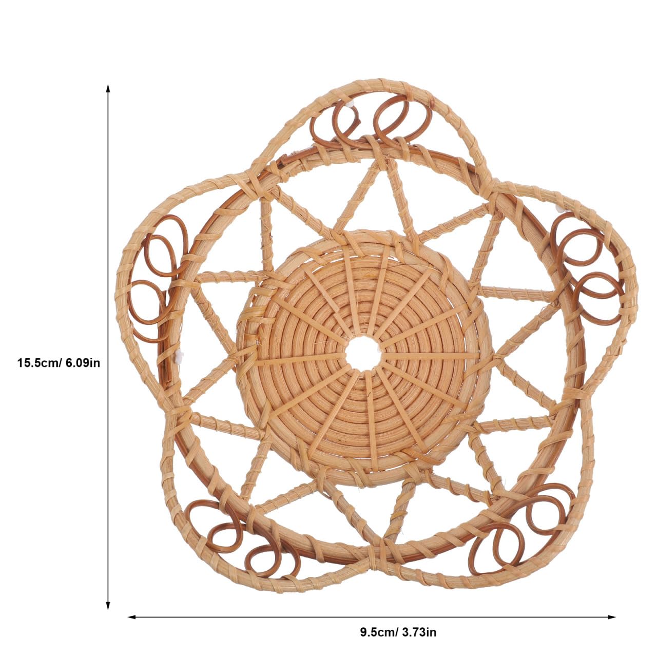 Amosfun Rattan Woven Snack Serving Bowl 6.10X6.10X2.16In Handwoven Decorative Fruit Bread Basket Multi-Purpose Storage Tray for Home Hotel Shop