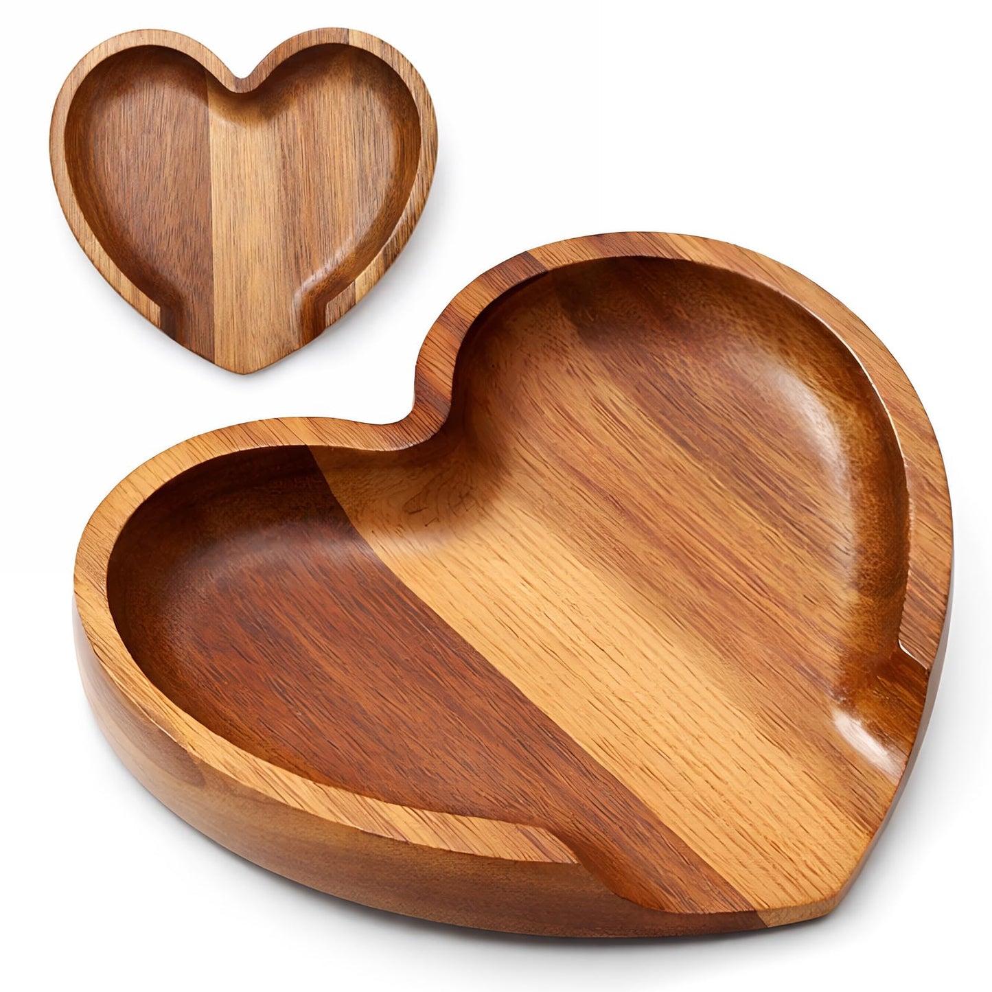 Baderke 1 Pcs 4.9 Inch Heart Shaped Spoon Rest Acacia Wooden Spoon Rest Holder for Kitchen Counter Stove Top Utensils Gifts Women Mom Mother's Day